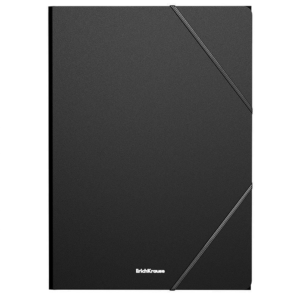 Aplankas su guma Erich Krause Classic, A4, PP,  juoda sp.