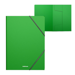 Aplankas su guma Erich Krause Classic, A4, PP, žalia sp.