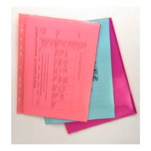 Aplankas A4, įsegamas su 10 įmaučių, melsvas