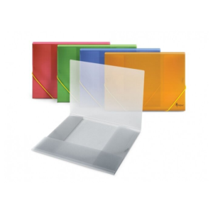 Aplankas FORPUS A4, su guma, plastikinis, skaidrus/gelsvas