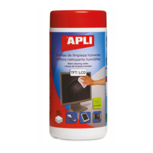 Servetėlės ekranams APLI, TFT/LCD, 100 vnt., konteineryje