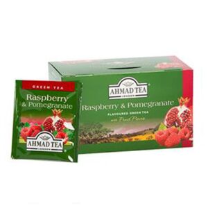 Arbata žalioji AHMAD GREEN ALU RASPBERRY & POMEGRANATE, 20 pak.
