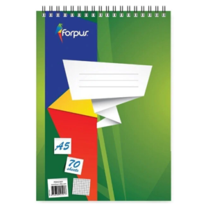 Bloknotas A5 FORPUS su spirale viršuje, 70 lapų, langeliais