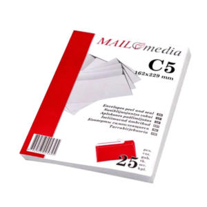 Vokas C5 (162 x 229 mm), 80 g, su juostele, 25 vnt.