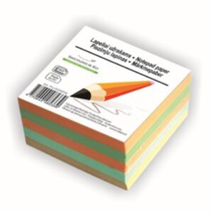 Lapeliai užrašams 80 x 80 mm, 500 l, spalvoti