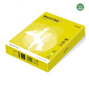 Popierius MAESTRO COLOR A4 80 g, 500 l., neoninė geltona sp.
