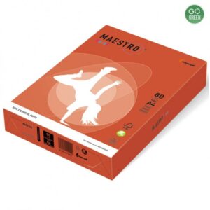 Popierius MAESTRO COLOR A4 80 g, 500 l., Nr. 09, raudona sp.
