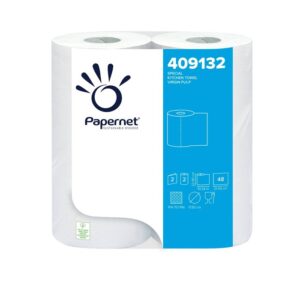 Popieriniai rankšluoščiai rulone PAPERNET, 2 sl., 10,34 m, 48 lapų, 2 vnt.