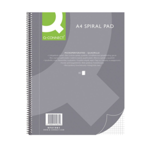 Sąsiuvinis A4 Q-Connect su spirale, 80 l., langeliais