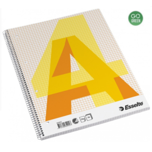 Sąsiuvinis A4 ESSELTE su spirale šone, 70 l., langeliais