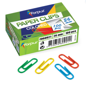 Sąvaržėlės FORPUS, 26 mm, 100 vnt., spalvotos