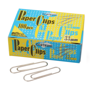 Sąvaržėlės CENTRUM, 33 mm, 100 vnt., sidabrinė sp.