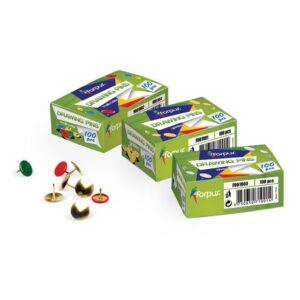 Smeigtukai FORPUS apvalia galvute, 100 vnt., įvairių sp.