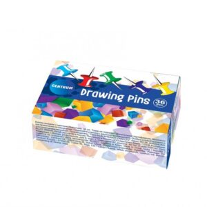 Smeigtukai kamštinei lentai CENTRUM, 36 vnt., įvairių sp.