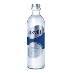 Mineralinis vanduo AKVILĖ negazuotas, 0,33 l, stikle