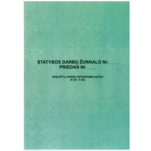 Statybos darbų žurnalo priedas, F-24-F-25