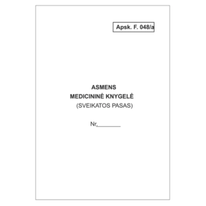 Asmens medicininė knygelė, F048/A