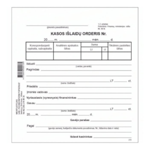 Kasos išlaidų orderiai A6