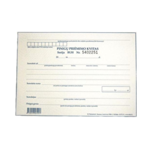 Pinigų priėmimo kvitas A5, su Nr.