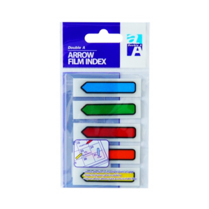 Indeksai žymekliai DOUBLE A, rodyklytės, plastikiniai, 5 spalvos