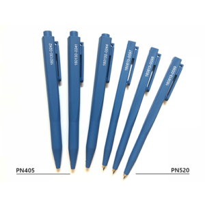 Aptinkamas rašiklis su segtuku, mėlynas korpusas, mėlynas