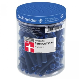 Rašalo kapsulės SCHNEIDER, mėlyna sp. 100 vnt.