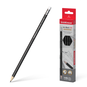 Pieštukas Erich Krause  JET BLACK 101, HB, su trintuku