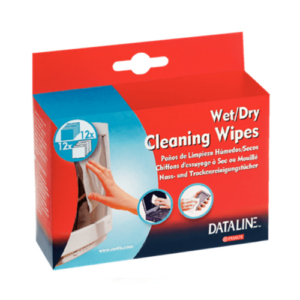 Valymo servetėlių rinkinys ekranams DATALINE, 12 + 12 vnt.