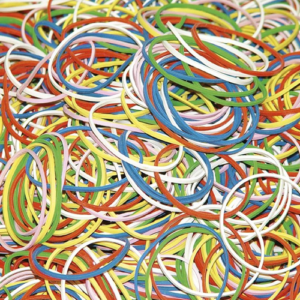 Kanceliarinės gumelės DONAU, 57 mm, 100 g, įvairių sp.