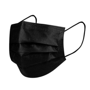 Vienkartinė medicininė trijų sluoksnių kaukė juoda